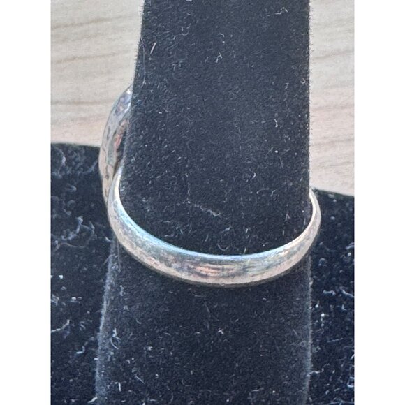 Sterling Silver Ring Green Adventurine Oval Cabochon Size 9 India Vintage - Picture 5 of 9